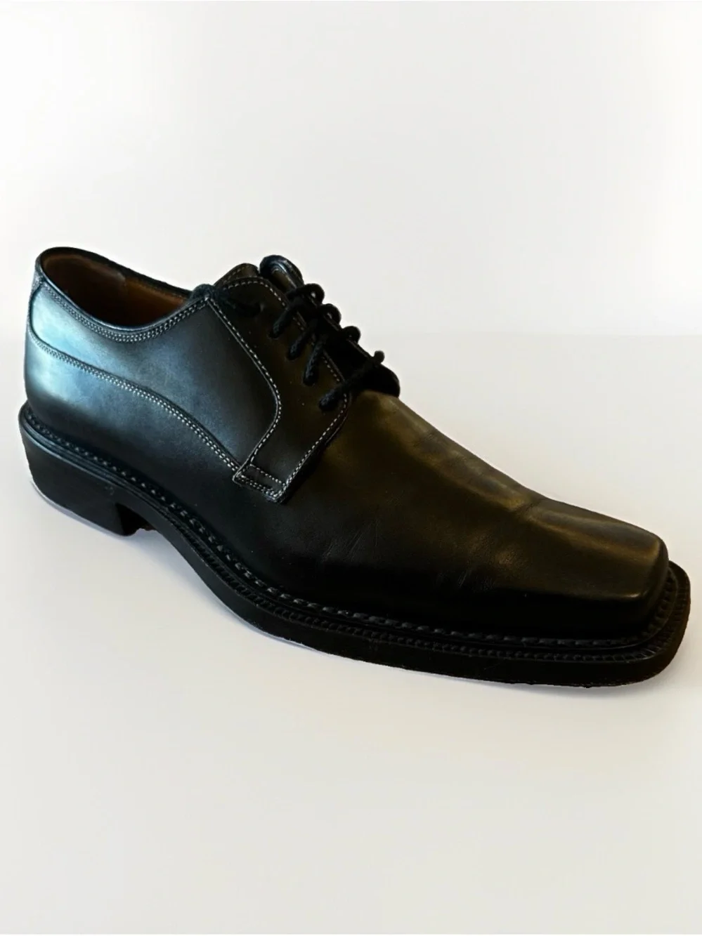 Vintage Antonio Maurizi Men’s 3157 Leather 39 Oxford Square Toe 39 EU 6.5 US